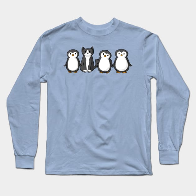 Penguins Long Sleeve T-Shirt by Doodlecats 